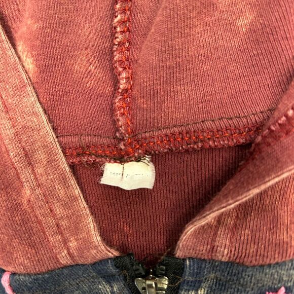 Bohemian Embroidered Ripped Razor Cut Jacket‎ Hooded Women NO SIZE TAG Cotton - Picture 3 of 7